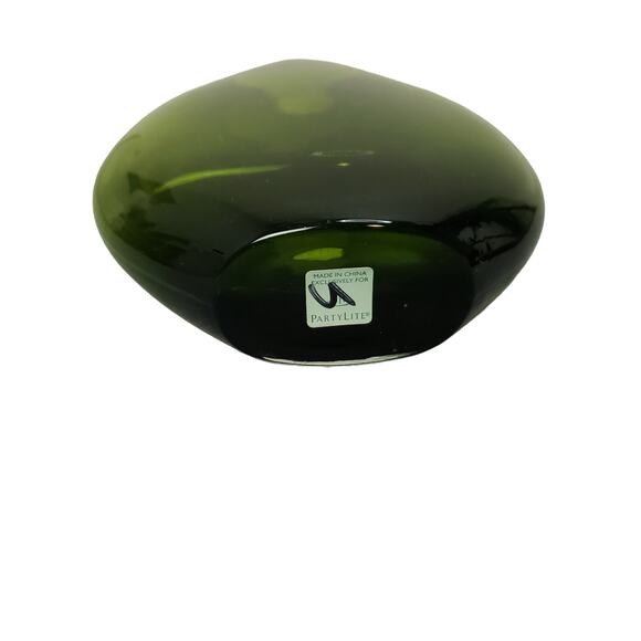 Vtg Partylite Green Rainforest Renewal Reed Diffuser Hand Blown Art Glass Vase - Picture 5 of 5